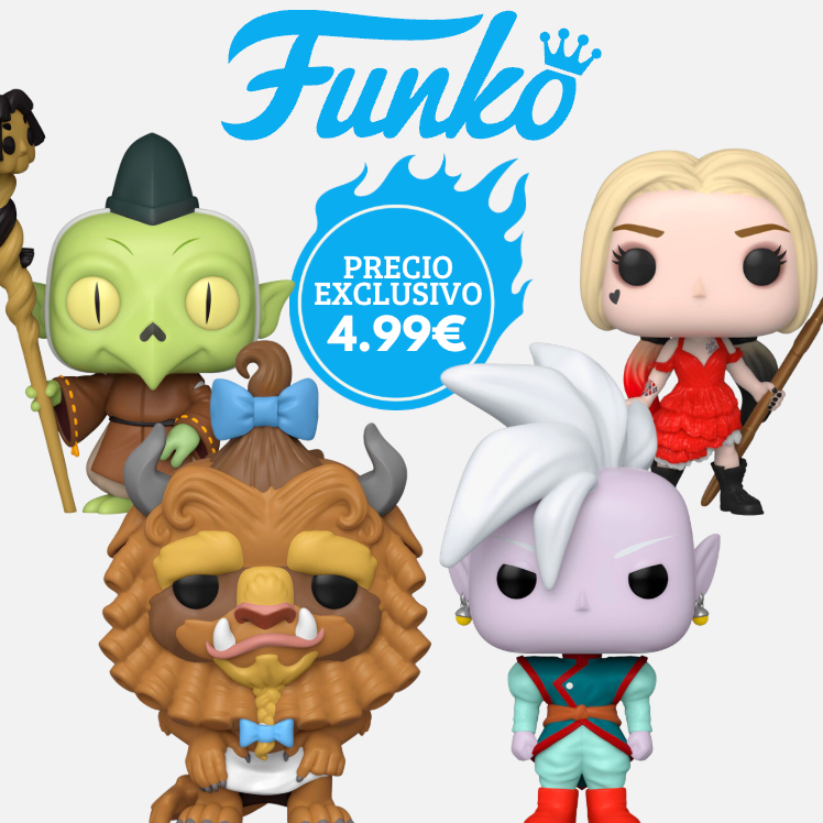 Pack Funko POP avec figurines colorées et détaillées sur fond blanc, parfait pour les collectionneurs.