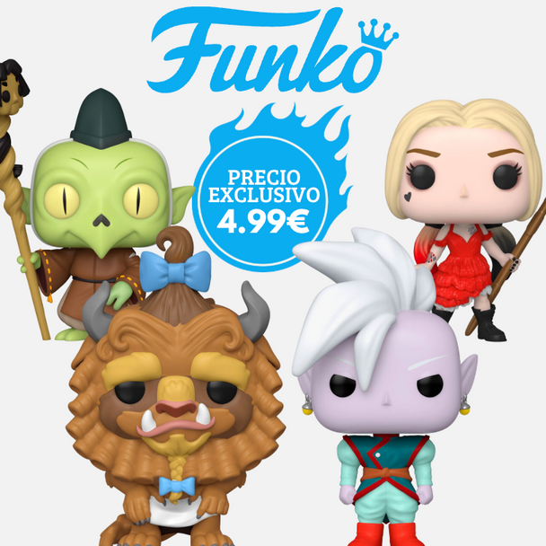 Pack Funko POP avec figurines colorées et détaillées sur fond blanc, parfait pour les collectionneurs.
