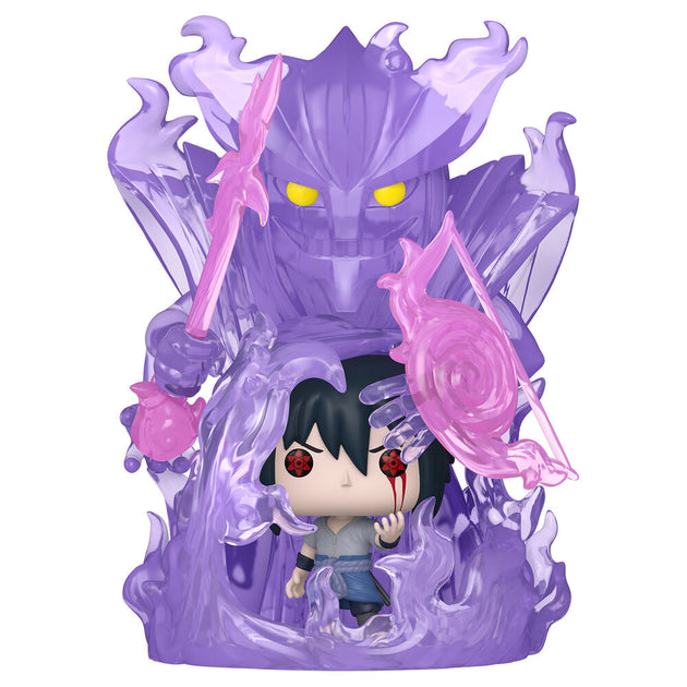 Vue latérale de la figurine FUNKO Sasuke Susano montrant la posture dynamique et les effets de la cape