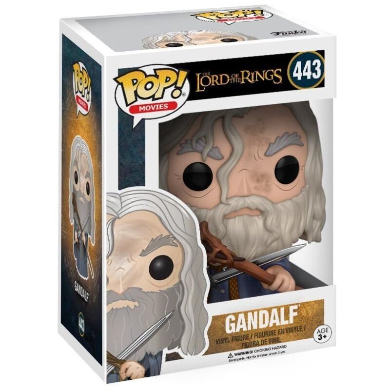 Figurine Funko POP Gandalf Le Seigneur des Anneaux vue de côté montrant les détails du manteau et de la barbe