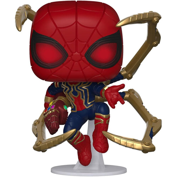 Détail de la figurine Iron Spider avec le Nano Gant, édition Funko POP Marvel