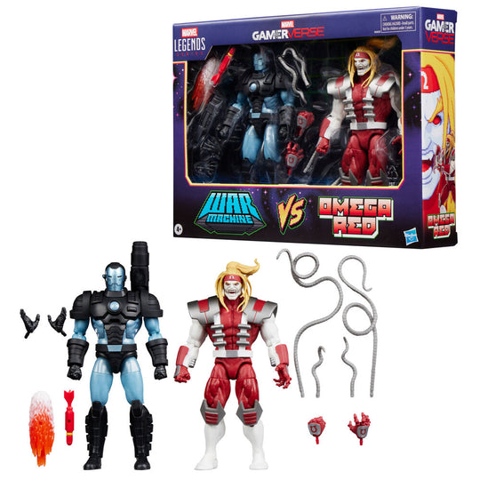Figurine articulée Omega Red 15cm Marvel Legends Gamerverse avec accessoires et pose dynamique.