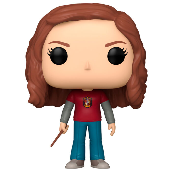 Vue rapprochée de la figurine Funko POP Hermione Granger Oppugno avec détails du visage et costume