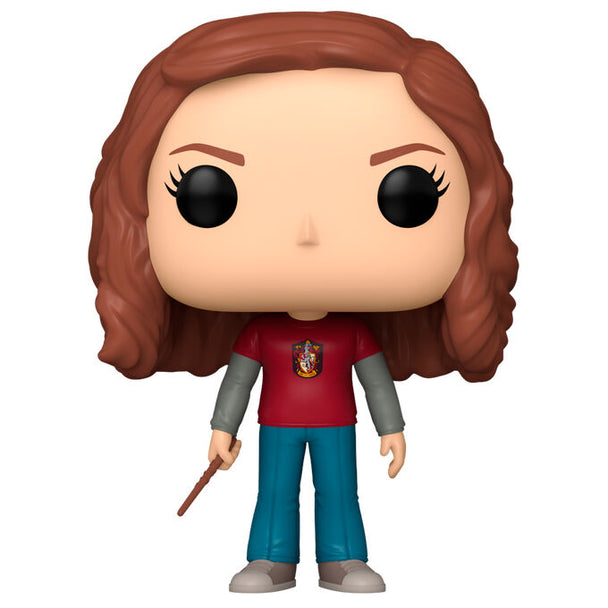Vue rapprochée de la figurine Funko POP Hermione Granger Oppugno avec détails du visage et costume