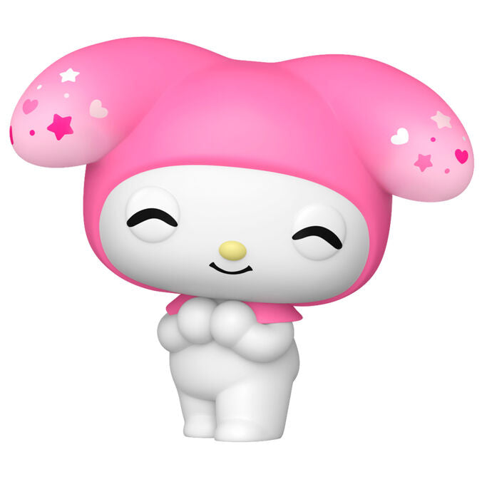 Vue rapprochée de la figurine Funko POP Hello Kitty 50e Anniversaire My Melody montrant les détails colorés