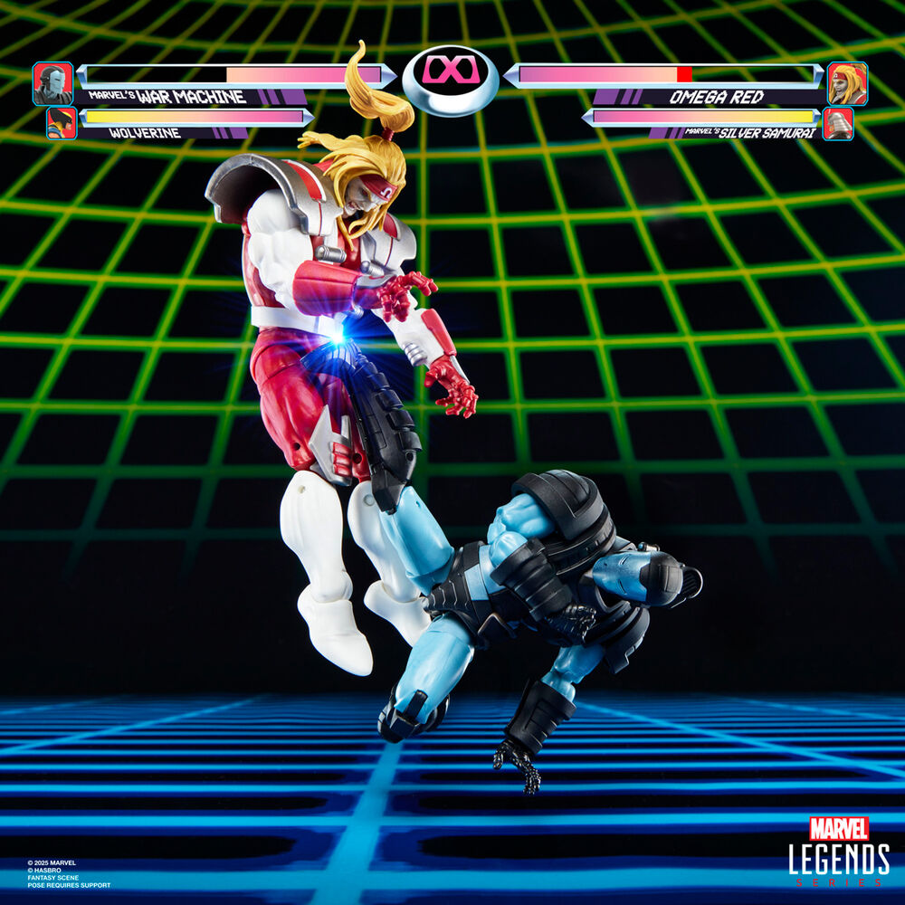 Packaging officiel HASBRO des figurines Marvel Legends Gamerverse War Machine vs Omega Red, collection 15cm.