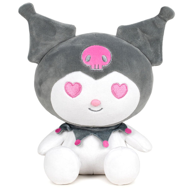 Peluche Hello Kitty Kuromi grise de 16 cm signée PLAY BY PLAY, vue de face sur fond blanc.