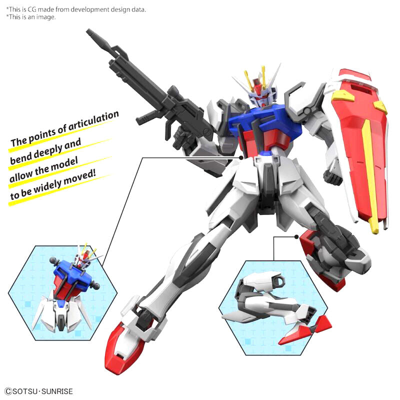 Présentation de la boîte officielle Bandai Hobby contenant la maquette Strike Gundam.