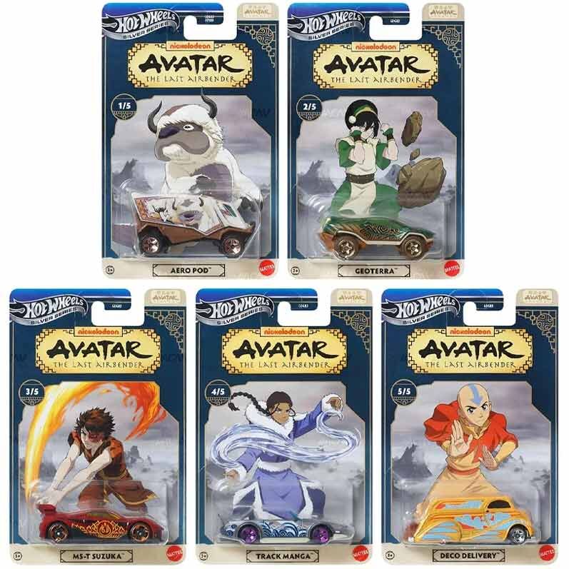 Packaging collector de la voiture Hot Wheels Avatar The Last Airbender par MATTEL avec illustration du dessin animé
