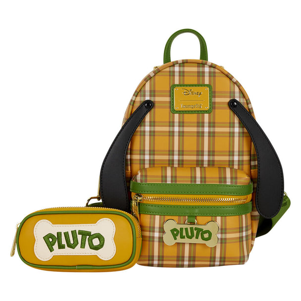 Vue de face du sac épaule Loungefly Disney Pluto 95e Anniversaire avec illustration colorée de Pluto