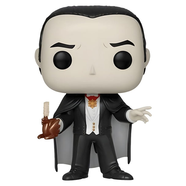 Vue rapprochée de la figurine Funko POP Dracula avec détails et packaging collector