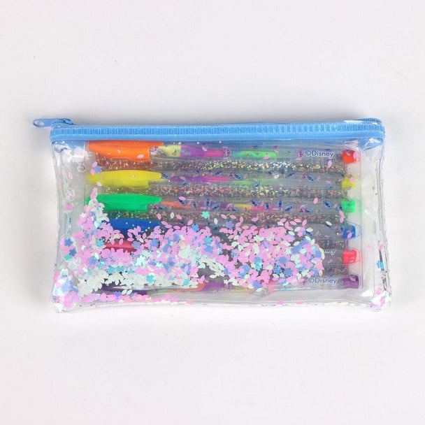 Gros plan sur le stylo gel Disney Stitch montrant le design du personnage Stitch coloré