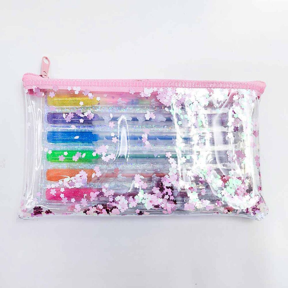 Image du pack de 6 stylos gel Hello Kitty CERDÁ, présentant les différents coloris et le packaging attrayant du produit.