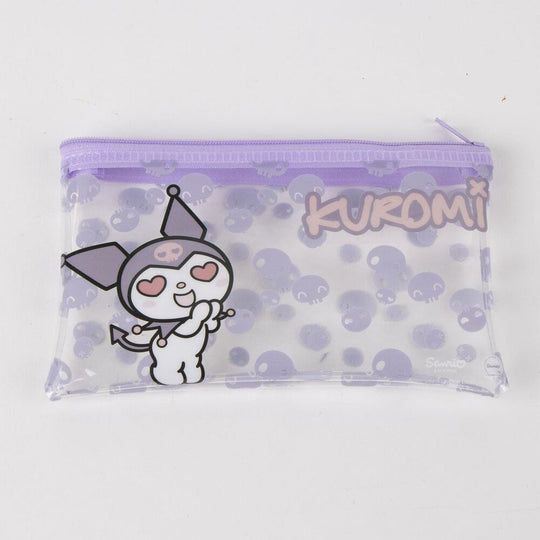 Accessoire cheveux Kuromi noir avec oreilles et visage expressif