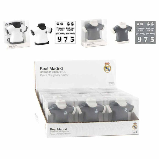 Taille-crayon Real Madrid CERDÁ blanc avec logo officiel sur fond clair