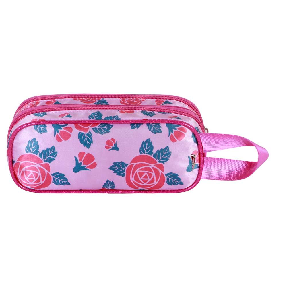 Vue latérale de la trousse KARACTERMANIA Disney Princess Flowers montrant sa taille compacte et ses motifs colorés
