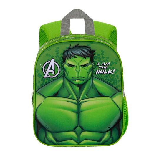 Détail de la poche latérale en filet du sac à dos Marvel Hulk Rage 3D pour enfant de 31 cm