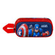 Détail de la fermeture éclair double compartiment de la trousse Captain America Patriot Marvel