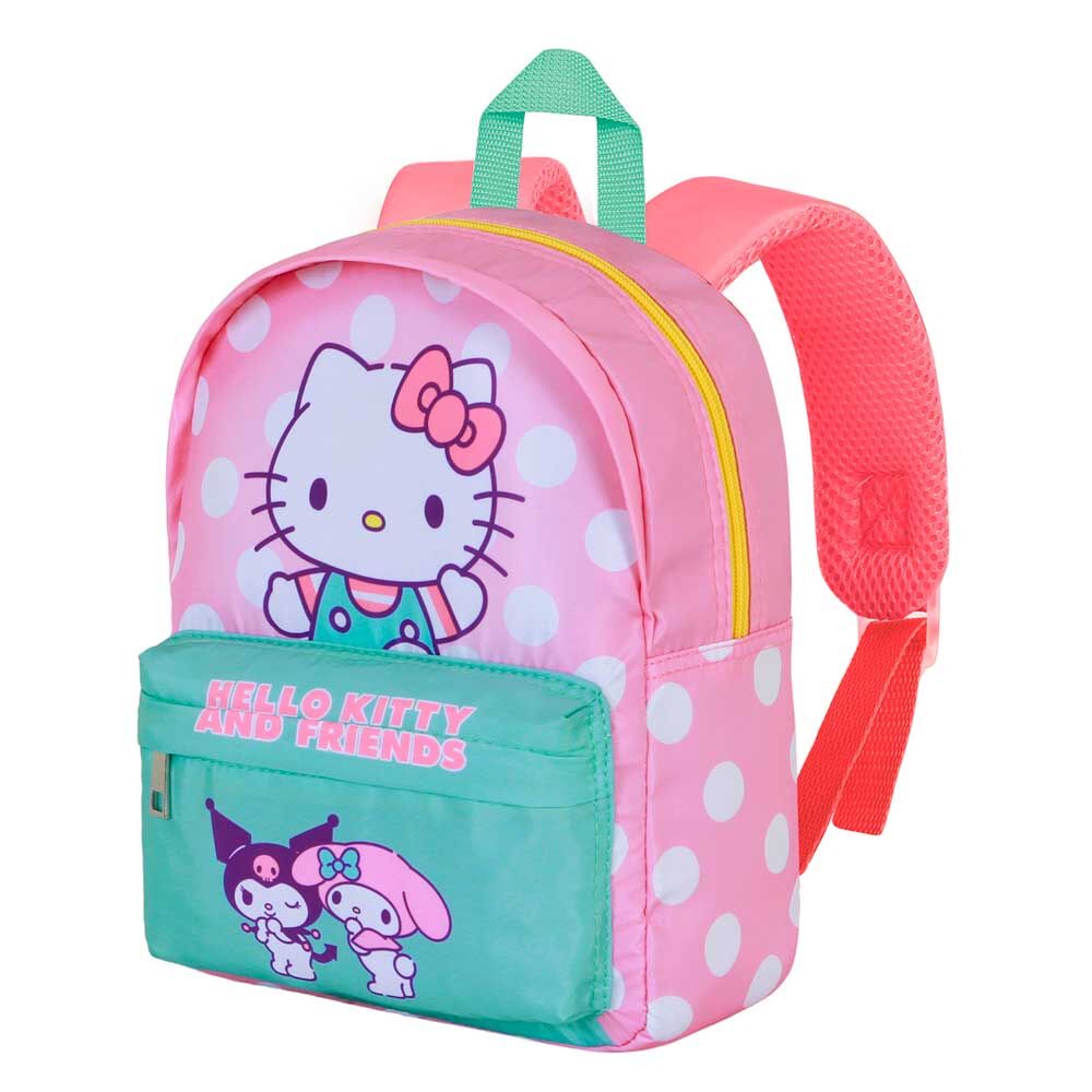 Vue latérale du sac à dos Hello Kitty 27cm montrant sa compacité et légèreté