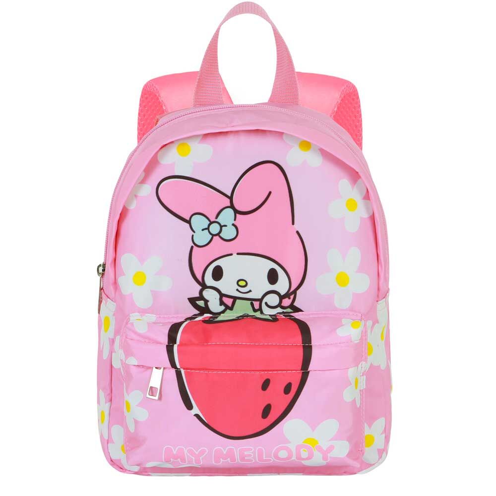 Vue latérale du sac à dos My Melody KARACTERMANIA montrant la légèreté et les bretelles ajustables