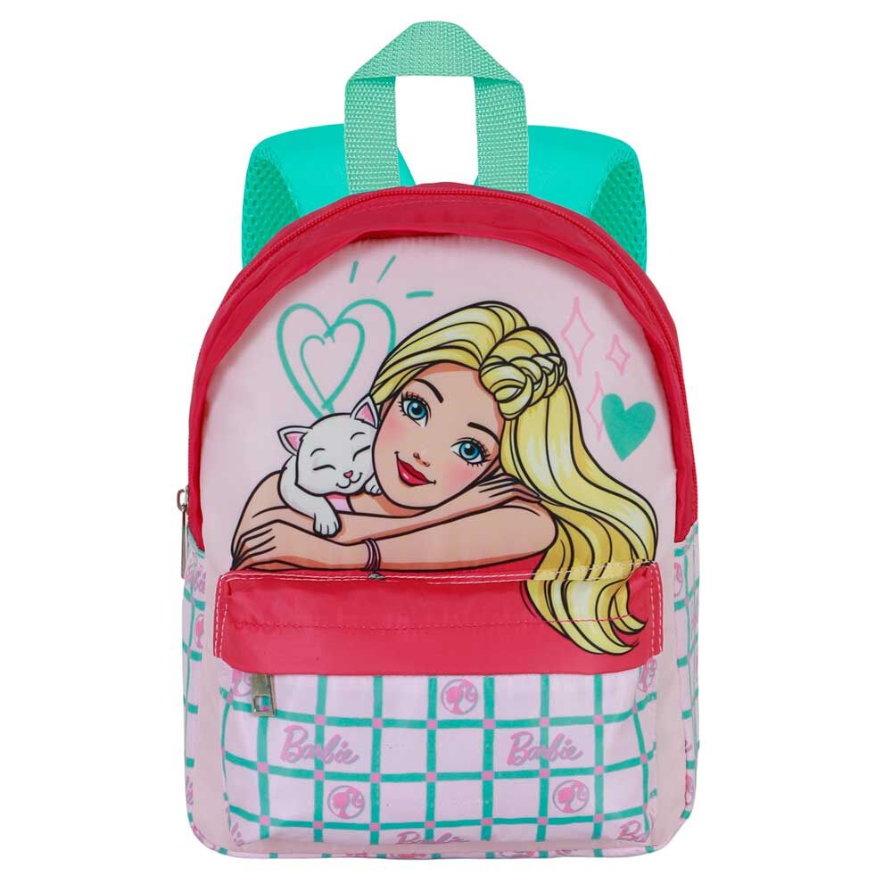 Vue latérale du sac à dos Barbie 27cm KARACTERMANIA avec bretelles réglables