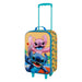Vue rapprochée sur le motif 3D Stitch embossé sur la valise enfant KARACTERMANIA