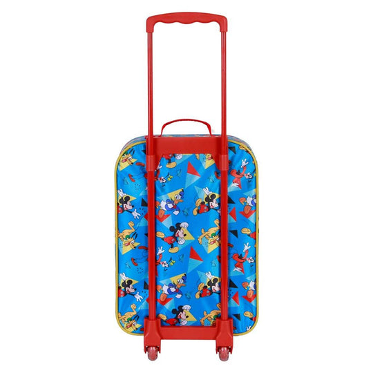 Vue d'ensemble de la valise souple Disney Mickey Scooter 3D de 52cm avec ses dimensions compactes