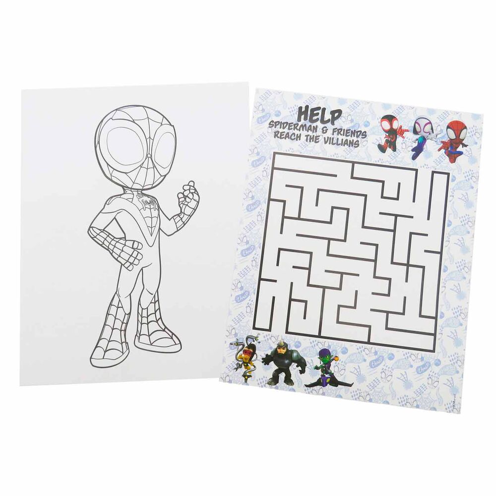 Cinq gommes décorées aux motifs Marvel, parfaites pour effacer les erreurs de coloriage