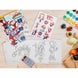 Vue d'ensemble du coffret complet avec livre de coloriage, crayons et gommes Marvel Spidey