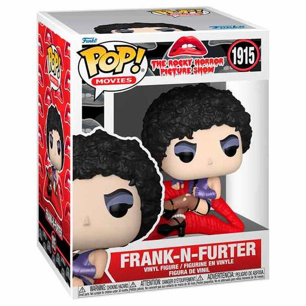 Vue de face de la figurine Funko POP Frank-N-Furter du Rocky Horror Picture Show avec détails précis du costume.