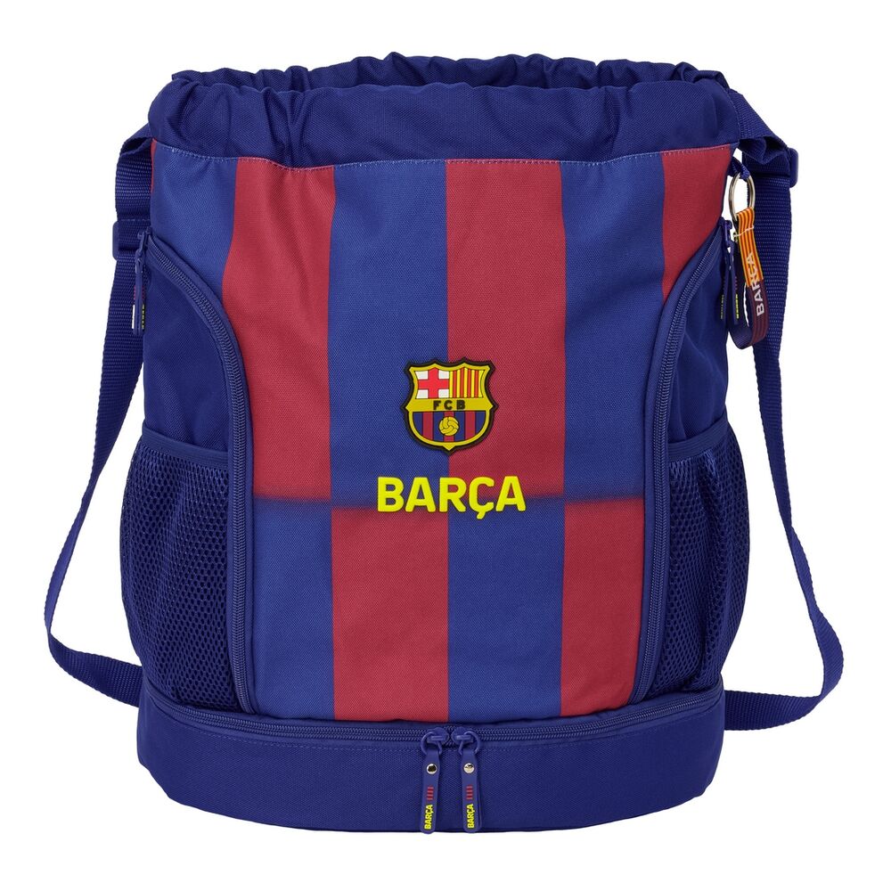 Sac à dos F.C. Barcelona 25/26 vue de face avec logo officiel et design bleu et rouge