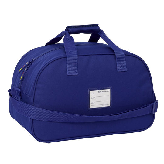Base du sac F.C. Barcelona montrant les pieds protecteurs et le fond semi-rigide amovible