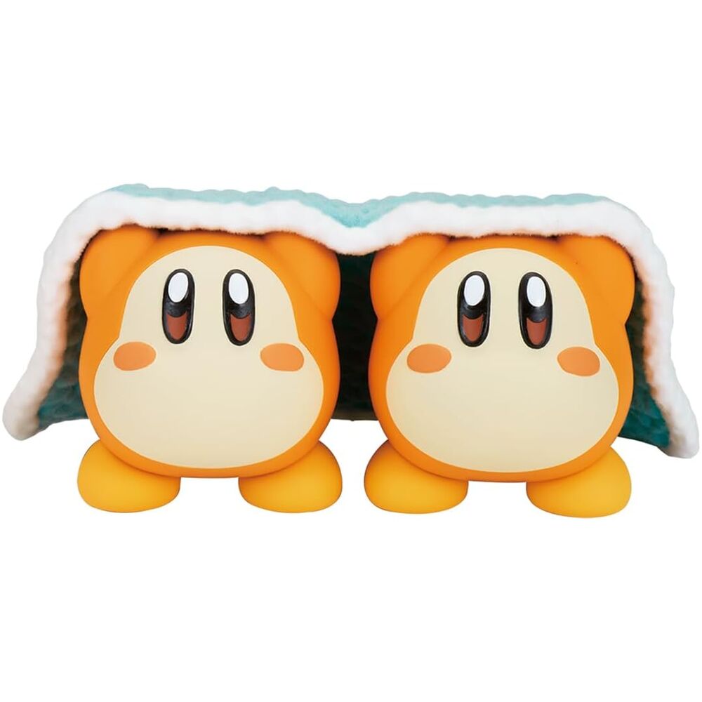 Photo de la figurine Kirby Waddle Dee Break Time avec éclairage mettant en valeur la texture