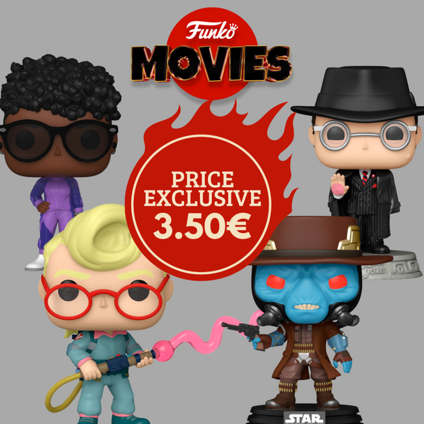 Pack exclusif Funko POP Movies avec figurines de personnages de films célèbres, parfait pour les collectionneurs et amateurs de cinéma.
