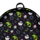 Sac à dos Jack Skellington posé sur une surface blanche montrant son design complet