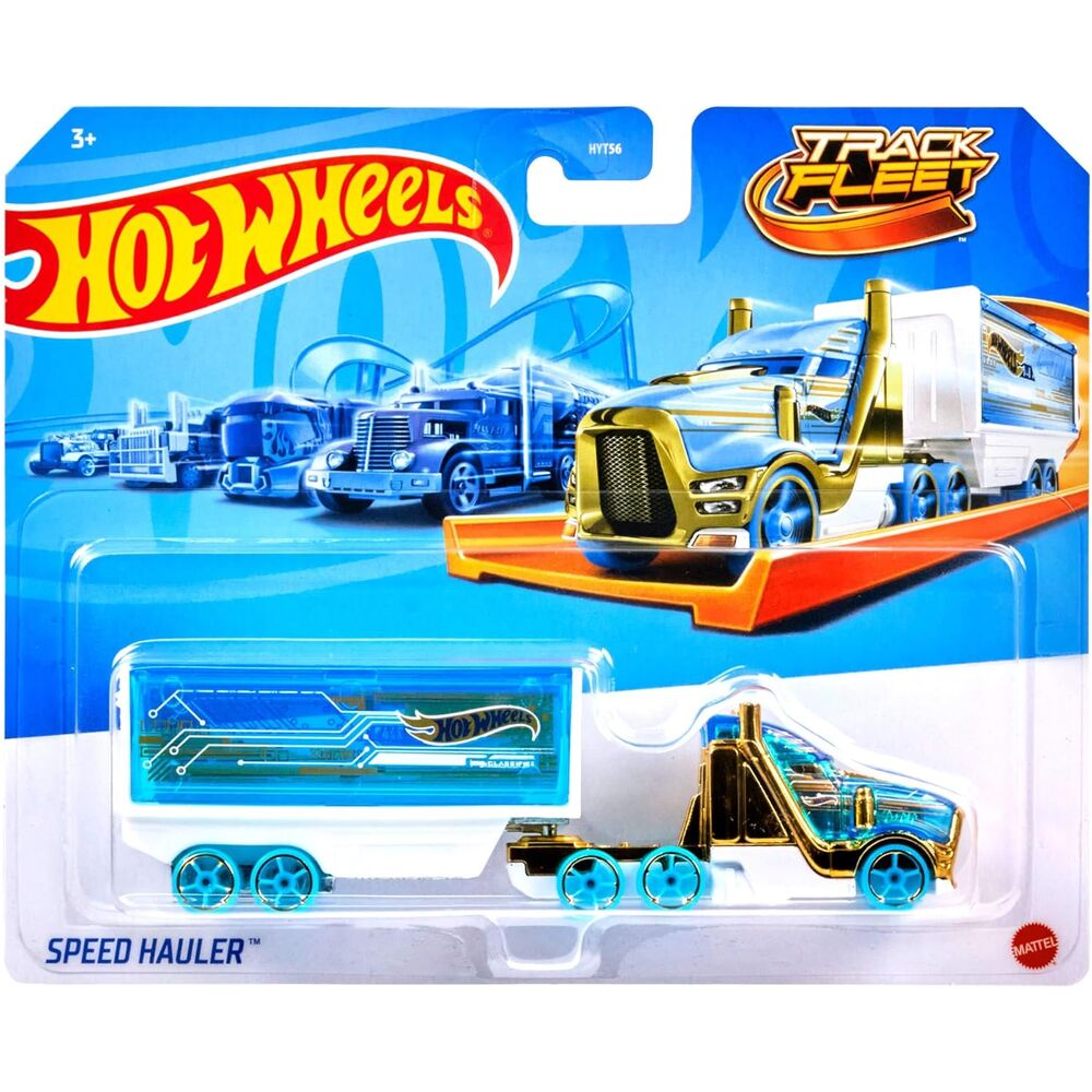 Remorque combinée du camion Hot Wheels compatible avec les pistes de course Hot Wheels
