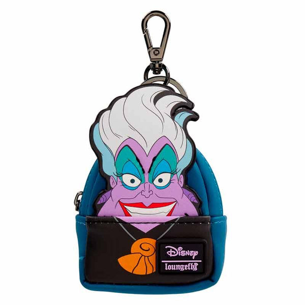 Mini sac à dos porte-clés Loungefly Disney Villains présenté sur fond blanc