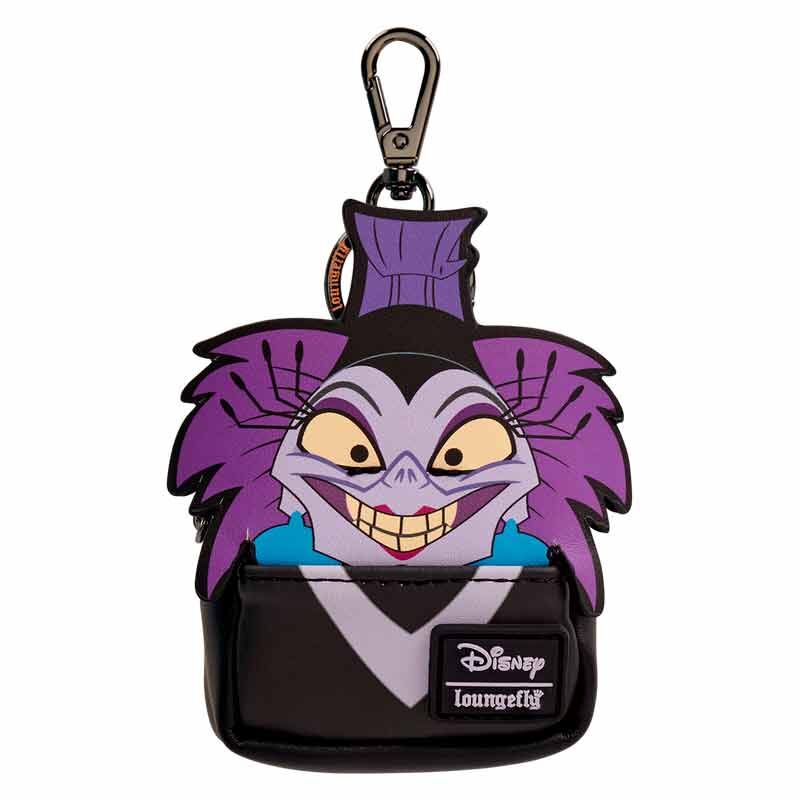 Gros plan sur les coutures et finitions du sac à dos porte-clés Loungefly Disney Villains