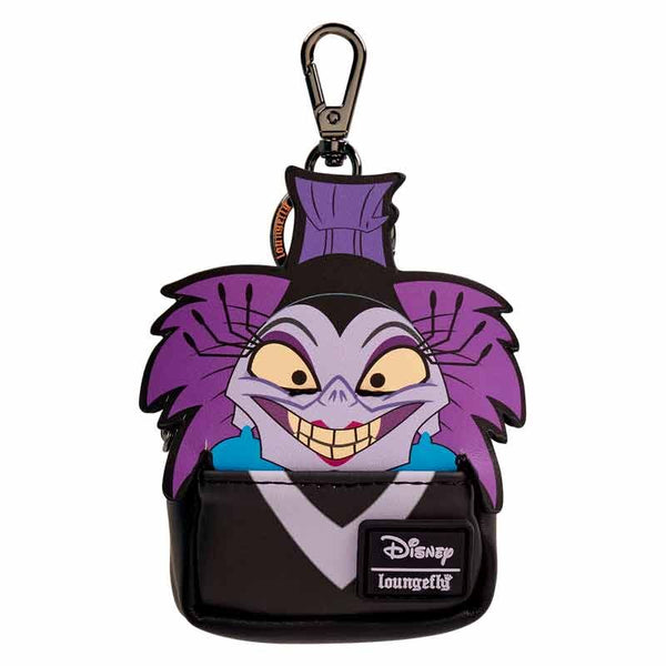 Gros plan sur les coutures et finitions du sac à dos porte-clés Loungefly Disney Villains