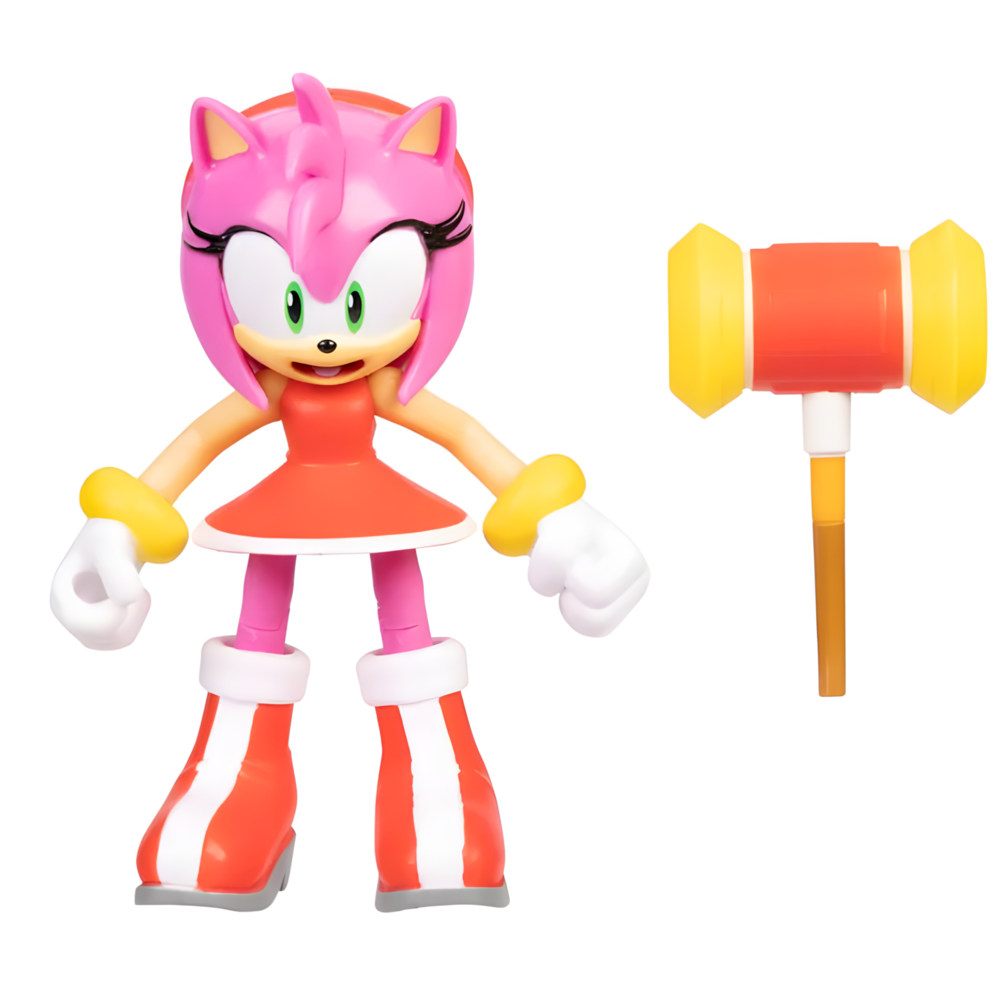 Gros plan sur le visage expressif de la figurine Sonic The Hedgehog de 10 cm
