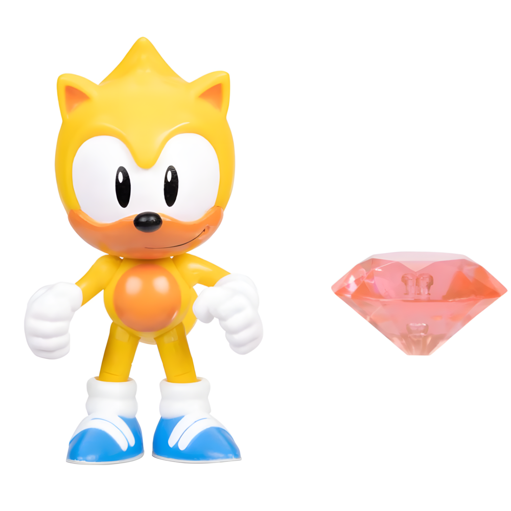 Ensemble des cinq images montrant différentes poses et angles de la figurine Sonic The Hedgehog
