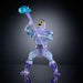Gros plan sur le visage de la figurine Skeletor Invisible montrant ses traits distinctifs et expression menaçante