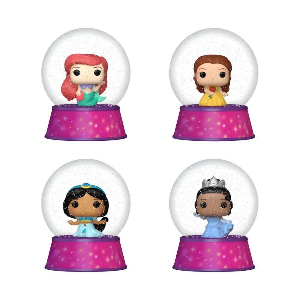 Figurine Funko Mystery Mini boule à neige avec la princesse Disney Belle, décorée avec flocons de neige, hauteur 5,6 cm