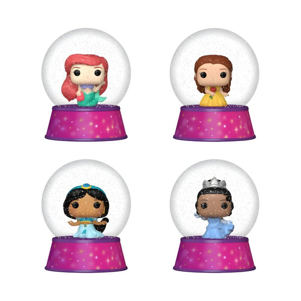 Figurine Funko Mystery Mini boule à neige avec la princesse Disney Belle, décorée avec flocons de neige, hauteur 5,6 cm