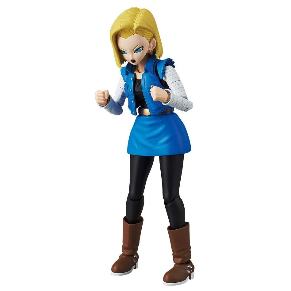 Photo de l'ensemble du kit Android 18 avec ses pièces assemblées, sans colle ni peinture