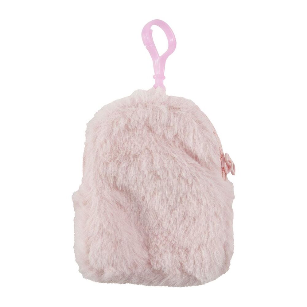 Sac à main Hello Kitty en peluche CERDÁ, vue de face, montrant les détails du visage et des finitions de haute qualité.