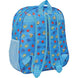 Détail de la poignée supérieure et de la carte d'identification personnalisable du sac à dos enfant