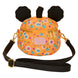 Détail du sac Loungefly Disney Minnie Citrouille montrant la texture et la qualité des matériaux utilisés