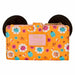Packaging officiel Loungefly avec le portefeuille Disney Minnie Citrouille à l'intérieur