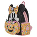 Image du sac à dos Disney Minnie citrouille ouverte révélant les compartiments intérieurs spacieux